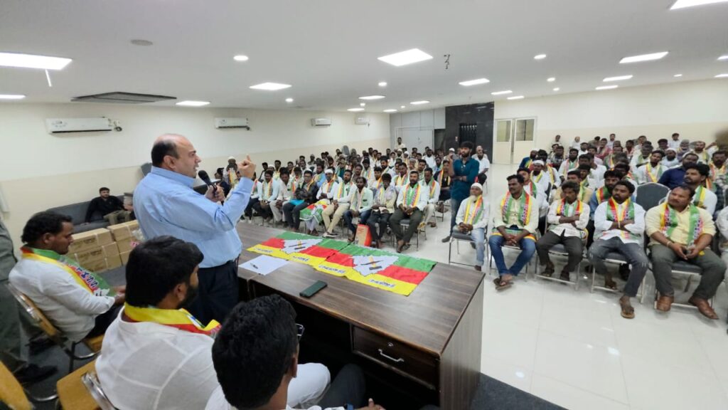 MLC Amer Ali Khan distributes stone cutting machines
