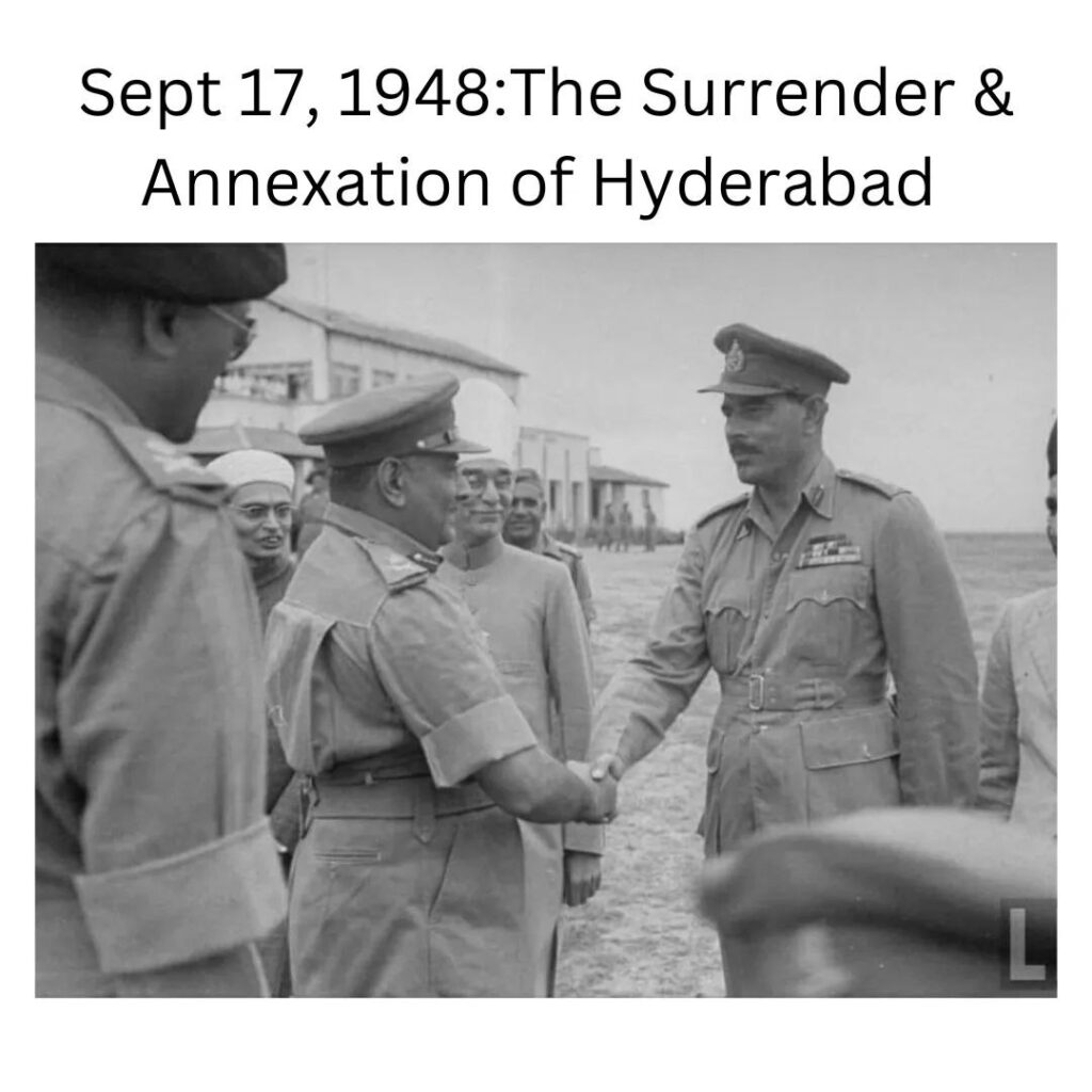 Image of the surrender of Hyderabad after Operation Polo.