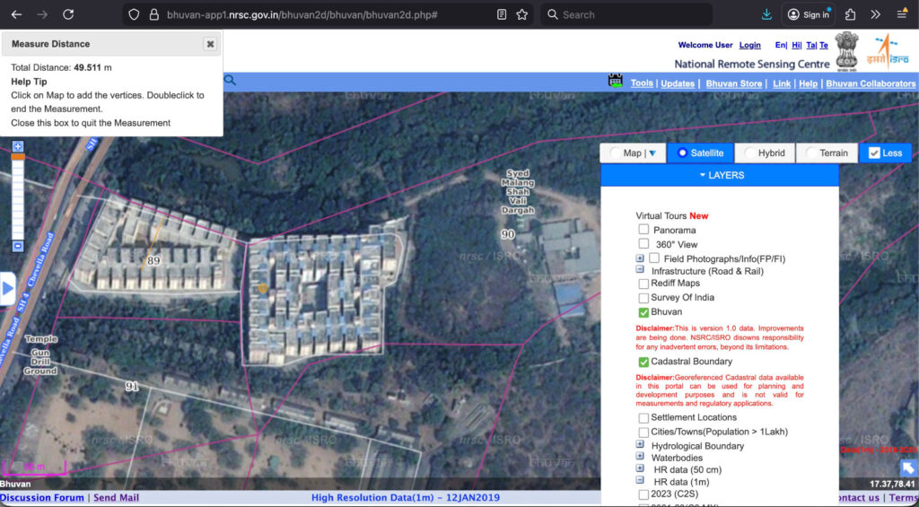 Aerial view of Madhu Park Ridge residential area with surrounding greenery and infrastructure.