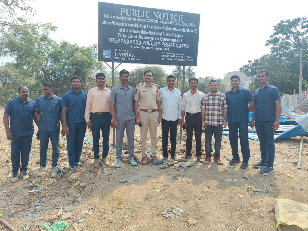 Fences installed around government land worth Rs 250 crore near Sikh burial site in Attapur.